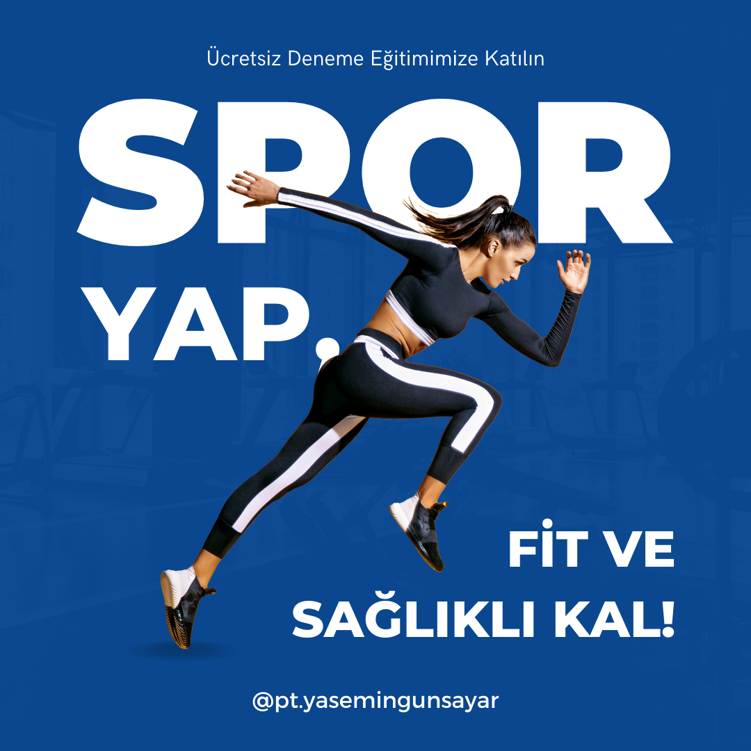 Mavi Canli ve Dikkat Cekici Spor Salonu Instagram Reklami